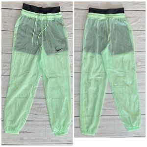 Nike Neon Green Mesh Jogger running Pants size XS